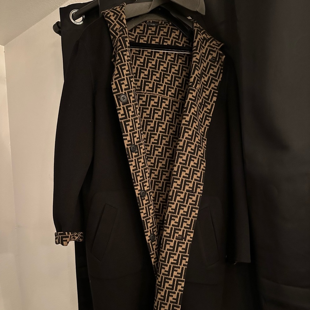Fendi Duffel Coat -Black Wool Coat